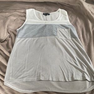 Gray and cream tank
